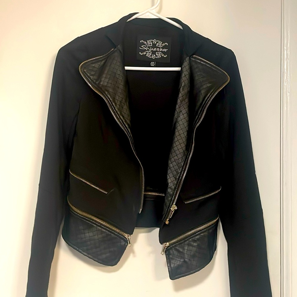 Shinestar - black jacket with gold zipper details